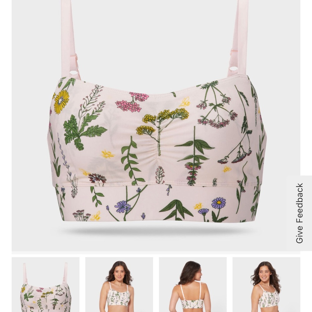 Duluth Trading Co Floral Print Bra - Pink